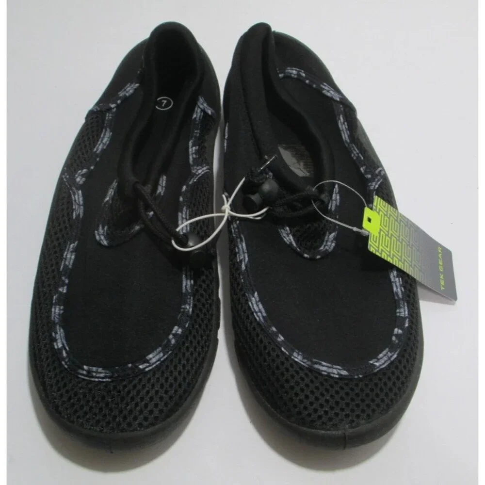 NWT Tek Gear Water Shoes Black Camo Anti Slip Adjustable Big Boys XL
